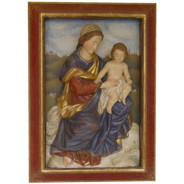 Virgin Mary on cloud  with framework (relief) Antique 23,62 inch