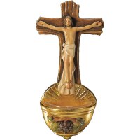 Crucifix with holy water-basin