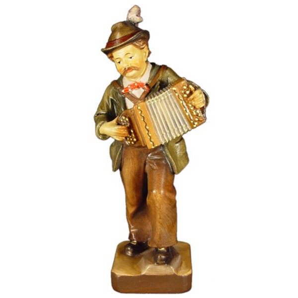 Accordion player in pine