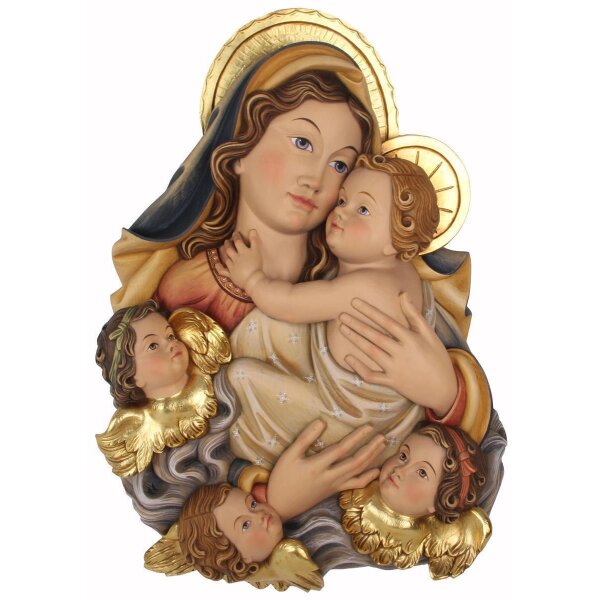 Madonna mezzobusto con bambino e angeli