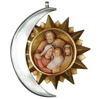 Baumbehang: Stern und Mond mit Heilige Familie