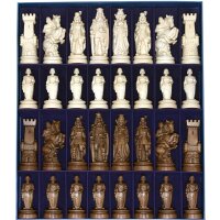 Knights wood carved chess n.2 with box