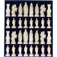 Knights wood carved chess n.2 with box