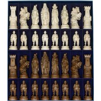 Knights wood carved chess set n.3 with box
