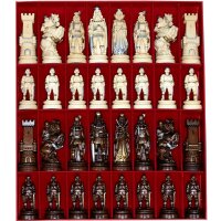 Knights wood carved chess set n.3 with box
