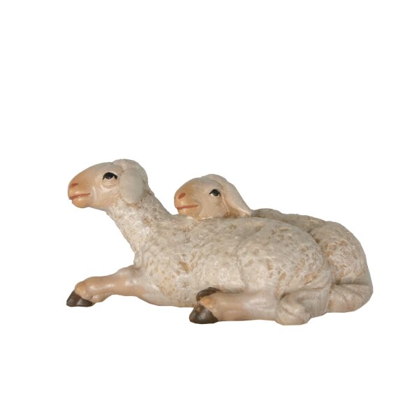 Gruppo pecore sdraiate p.barocco s.b. - colorato - 13 cm