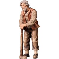 H-Old farmer leaning on walking stick