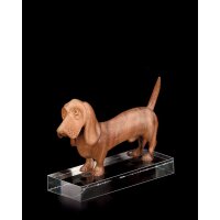 Basset hound (with pedestal in plex.)