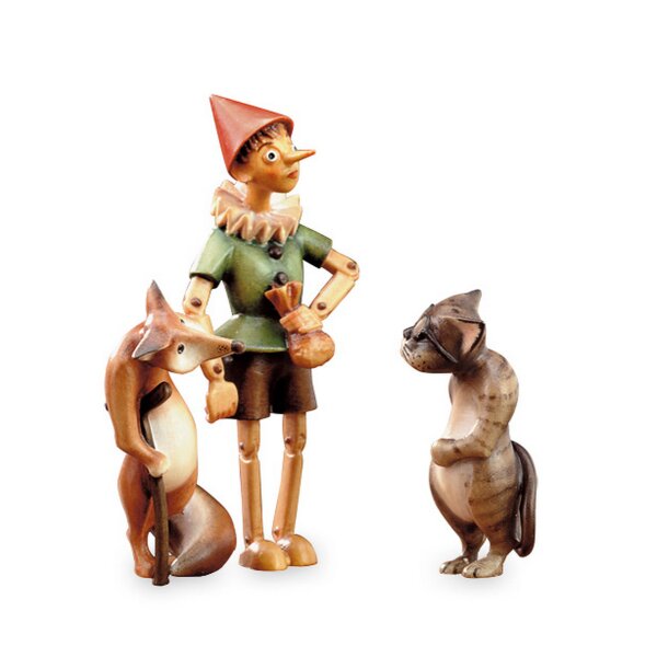 Pinocchio mit Fuchs & Katze(o. Sockel)