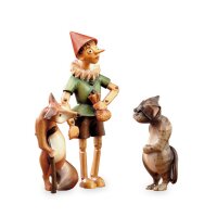 Pinocchio mit Fuchs & Katze(o. Sockel)
