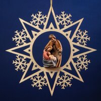 Sacra Famiglia su stella c.fioc.di neve