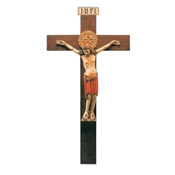 Romanisches Kruzifix Kreuz L. 60 cm