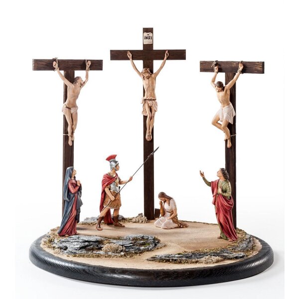 Crucifixion with 7 figures + pedestal SE