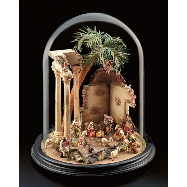 Nat. Set 17pc. for crib under glass dome