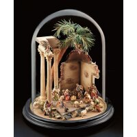 Nat. Set 17pc. for crib under glass dome