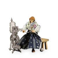 Spinning woman w/out spinning-wheel