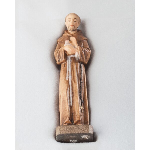 St.Francis of Assisi - Light stain, wax polished (N ) - 2,76 inch