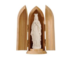 Madonna Lourdes with crown in niche
