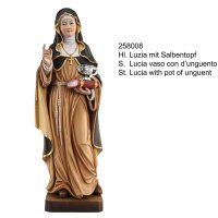 St. Lucia with pot of unguent