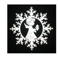 Stella neve con angioletto e albero
