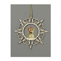 Star with hearts-Bell angel w.candle-carrier