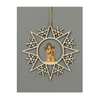 Star with snowflakes-Bell angel with book