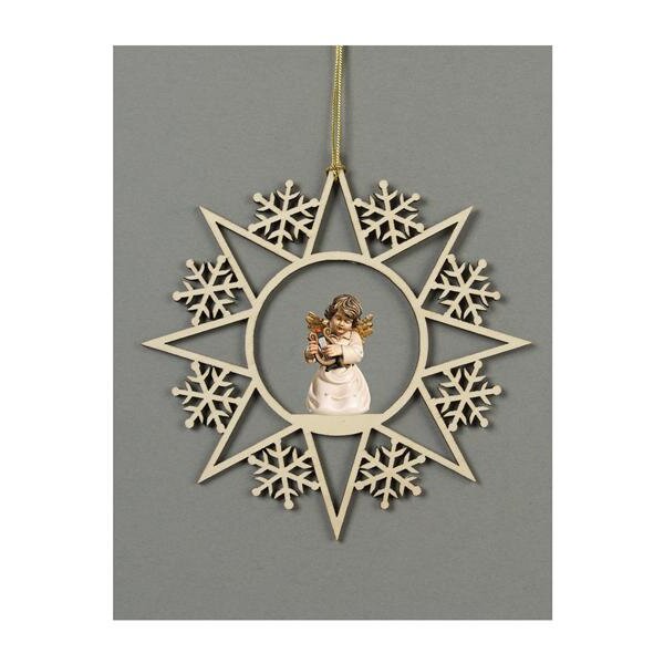 Star with snowflakes-Bell angel with lyre