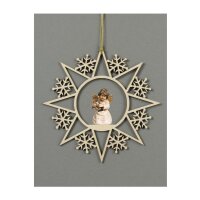 Star with snowflakes-Bell angel with lyre