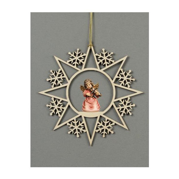 Star with snowflakes-Bell angel with violin