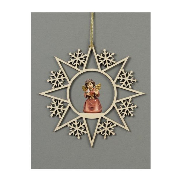 Star with snowflakes-Bell angel with bird