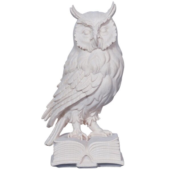 Owl on book - natural wood - 4 inch