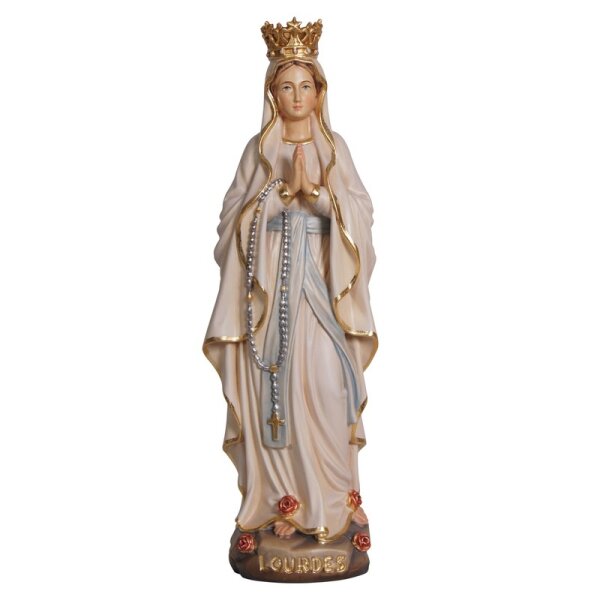 Madonna Lourdes con corona - colorato - 12 cm