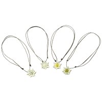 Edelweiss necklace - natural with cristal - 1,2 inch