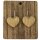hearts earrings - natural with cristal - 0,8 inch