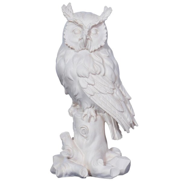 Owl on tree-trunk - natural wood - 8 inch