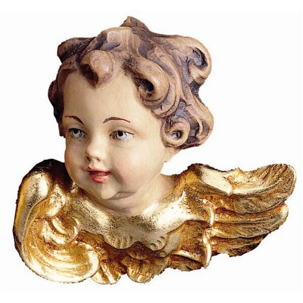 Angelhead right - color carved - 8 inch