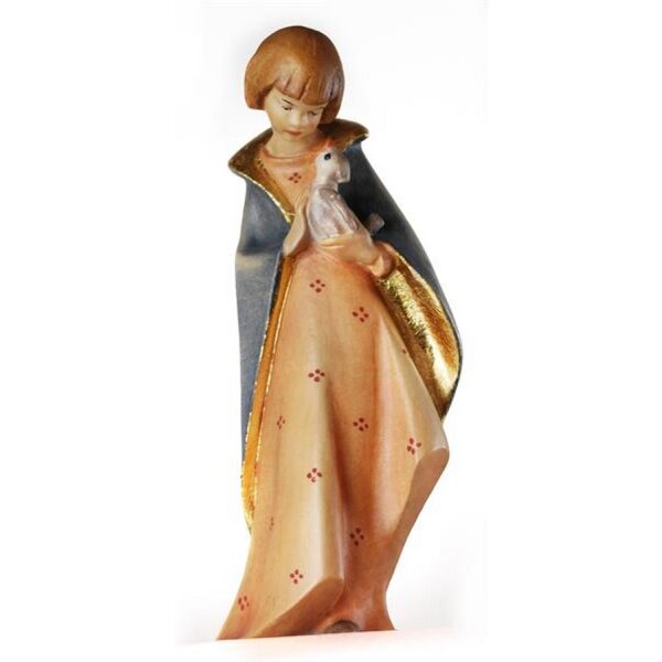 Modern angel with bird - color carved - 17,3 inch