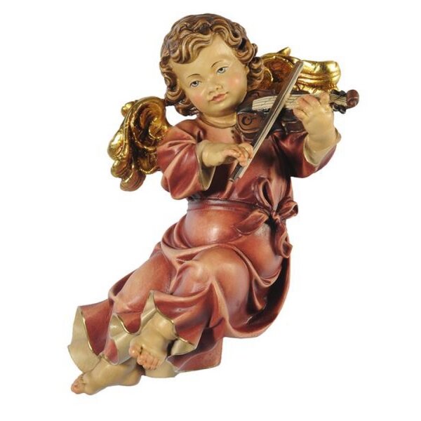 Raiser angel with violin - old true gold colored - 13 inch