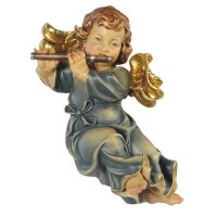 Raiser angel with flute - old true gold colored - 13 inch