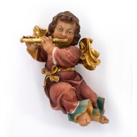 angelo Raiser con flauto - oro zecchino antico - 33 cm