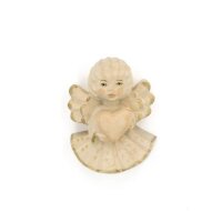 Angel with heart - natural with cristal - 2 inch