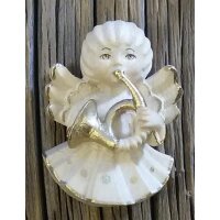 Angel with horn - natural with cristal - 2 inch