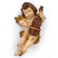 Angel with cello - color carved - 18 inch