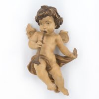 Angel with trombone - color carved - 18 inch