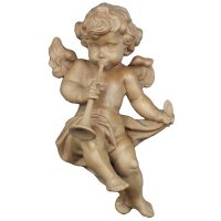 Angel with trombone - color carved - 18 inch