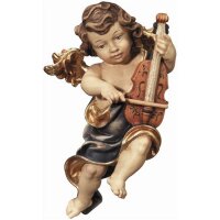 Angel with &quot;Cello&quot; - color carved - 14,2 inch