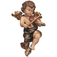 Angel with violin - color carved - 14,2 inch