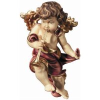 Angel with trombone - color carved - 14,2 inch