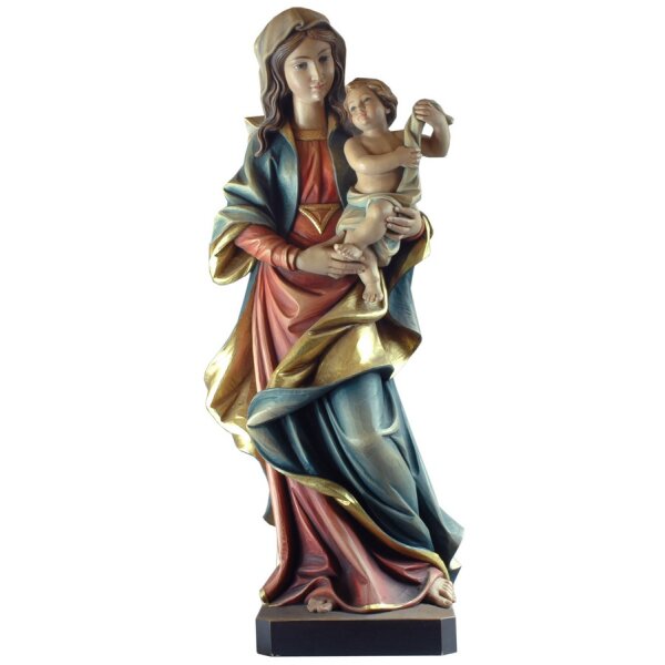 Mary with child Leonardo - color carved - 27,6 inch