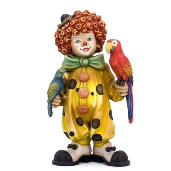 Babyclown with birds - color - 14½ inch
